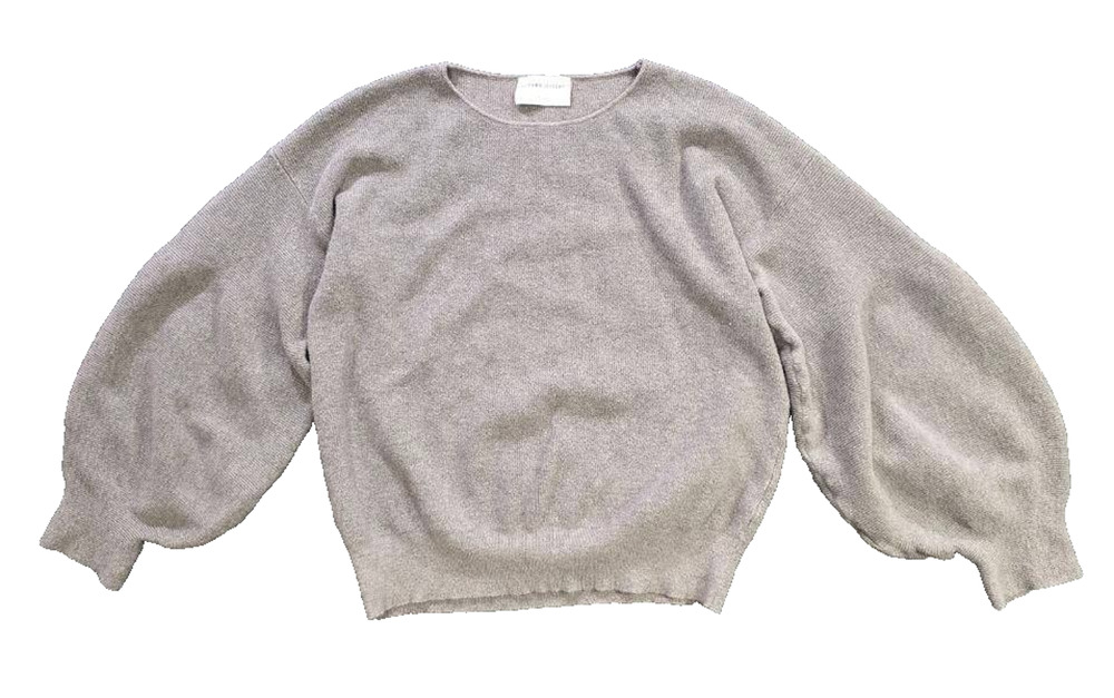 Modern Citizen Cropped Balloon Sleeve Y2K Sweater M Tie Crewneck A010196